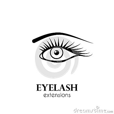 Eye eyelash extensions Vector Illustration