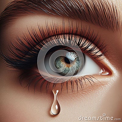 eye eyes eyelashes very close details -ai generated Stock Photo