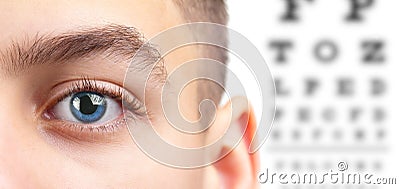 Eye eyesight ophthalmology test and vision health, medicine sight Stock Photo