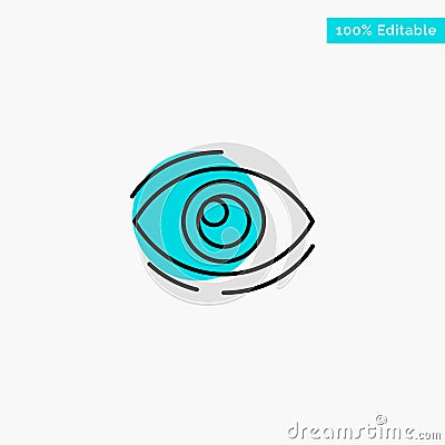 Eye, Find, Look, Looking, Search, See, View turquoise highlight circle point Vector icon Vector Illustration