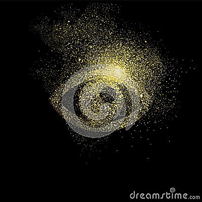 Eye gold glitter art concept symbol illustration Vector Illustration