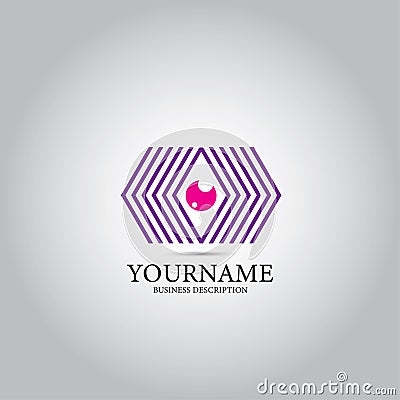 Eye Grid Design Logo Vector Illustration