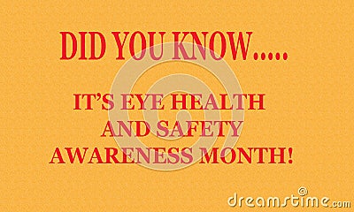 Eye health and safety month Stock Photo