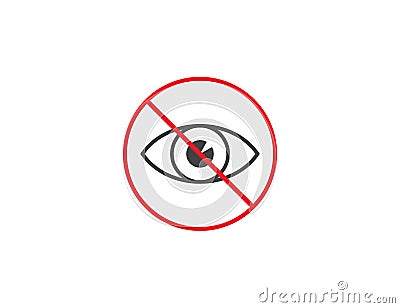 Eye, hidden, invisible icon. Vector illustration, flat Stock Photo