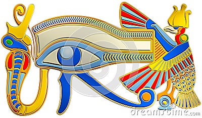 Eye of Horus, ancient egyptian symbol, illustration Cartoon Illustration