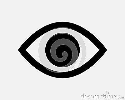 Eye Icon Human Eyeball See Sight Vision Eyesight Sight Lens View Watch Optical Optic Illuminati Watching Shape Vector Sign Symbol Vector Illustration