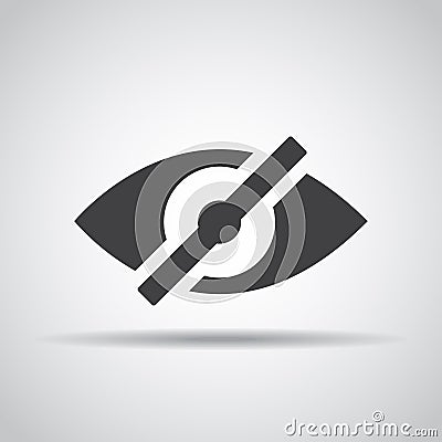 Eye icon with shadow on a gray background. Vector illustration Vector Illustration