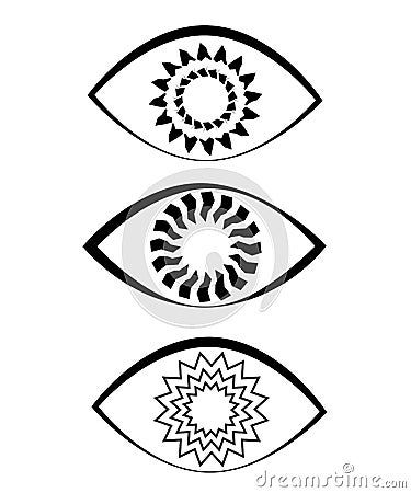 Eye icon spiral iris Vector Illustration