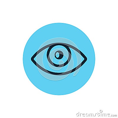 Eye icon vector line vision eyeball. Outline eye illustration view shape graphic sight Vector Illustration