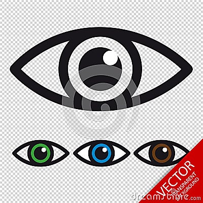 Eye Icons - Colorful Vector Set - Isolated On Transparent Background Stock Photo