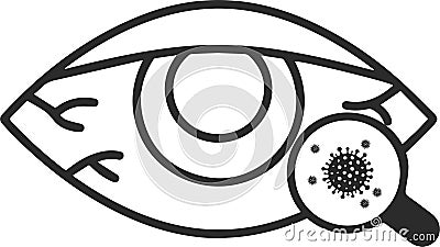 Eye infection icon, eye pain icon, blow eye black vector icon Vector Illustration
