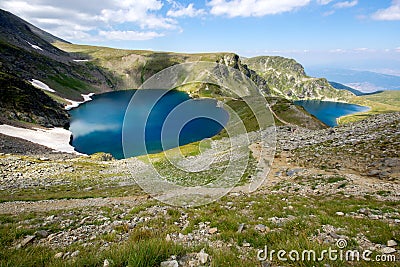 The Eye and The Kidney Lakes, The Seven Rila Lakes, Rila Mountain Stock Photo