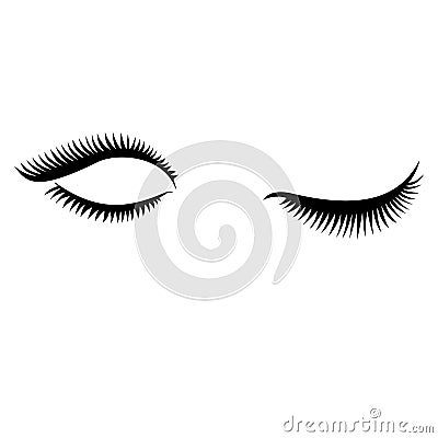 Eye lashes vector . Lashes vector. Open and close lashes Vector Illustration