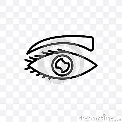 Eye with lashes vector linear icon isolated on transparent background, Eye with lashes transparency concept can be used for web an Vector Illustration