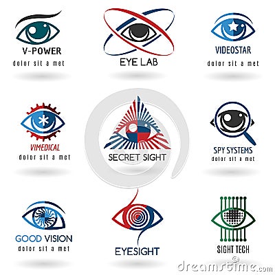 Eye logo set Vector Illustration