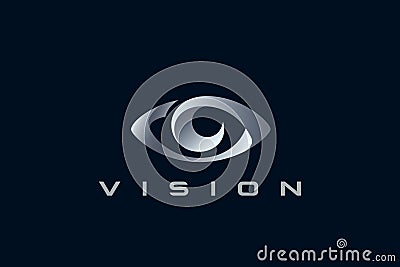 Eye Logo Vision Abstract Design vector template 3D style. Ophtalmology Clinic Optical Media Video Logotype concept icon Vector Illustration