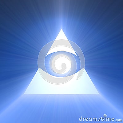 Eye of providence blue light flare Stock Photo