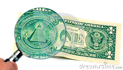 Eye of Providence on dollar banknote Stock Photo