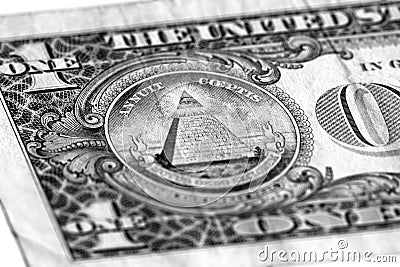 Eye of Providence on one USA dollar Stock Photo