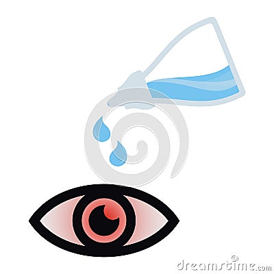 Eye redness medicine Vector Illustration