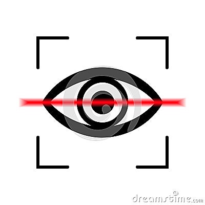 Eye scan icon. Retina scan concept. Black vector logo. Vector Illustration