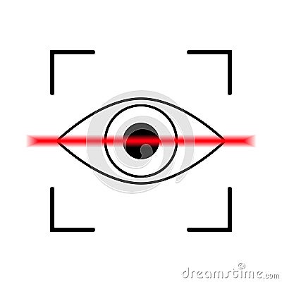 Eye scan icon. Retina scan concept. Black vector logo. Vector Illustration