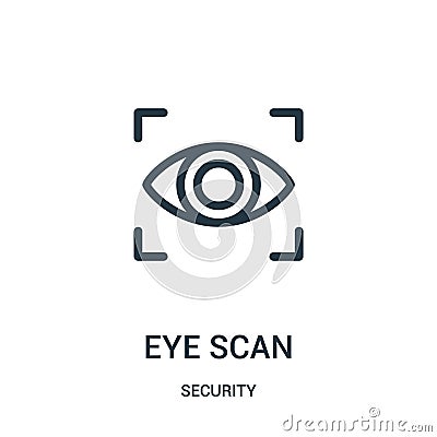 eye scan icon vector from security collection. Thin line eye scan outline icon vector illustration Vector Illustration