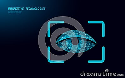 Eye scanner 3D authorisation technology concept. Biometric data safety recognition. Modern identity database system Vector Illustration