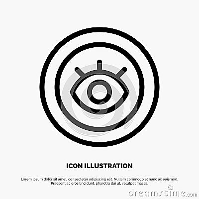 Eye, Service, Support, Technical Line Icon Vector Vector Illustration