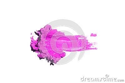 Eye shadow or bronzer purple smudge isolated on white background Stock Photo