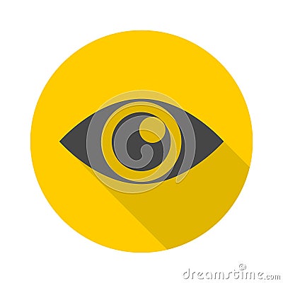 Eye sign icon with long shadow Stock Photo