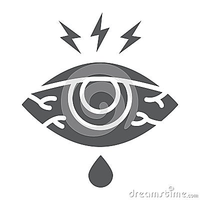 Eye sore glyph icon, body and injure, eye redness sign, vector graphics, a solid pattern on a white background. Vector Illustration