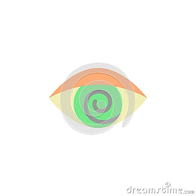 Eye spiral iridology icon. Simple color vector elements of alternative medicine icons for ui and ux, website or mobile application Stock Photo