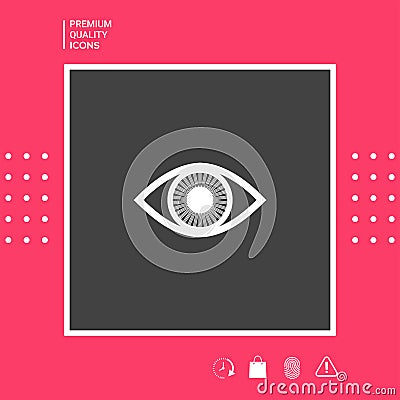 Eye symbol icon with iris. Graphic elements for your design Vector Illustration
