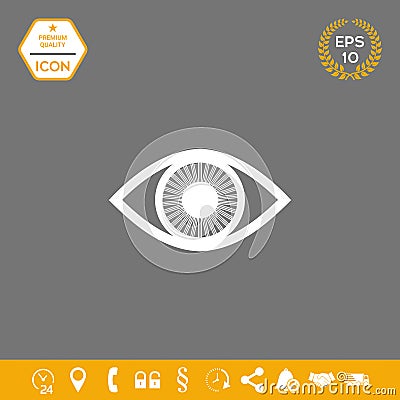 Eye symbol icon with iris . Graphic elements for your design Vector Illustration