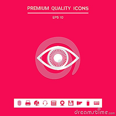 Eye symbol icon with iris . Graphic elements for your design Vector Illustration