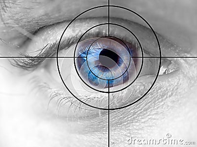 Eye and target Stock Photo