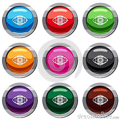 Eye and target set 9 collection Vector Illustration