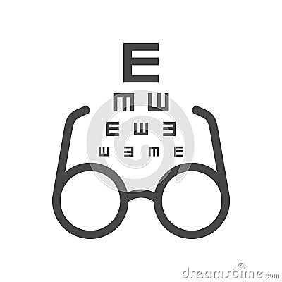 Eye Test Vector Icon, Ophthalmology icon Stock Photo