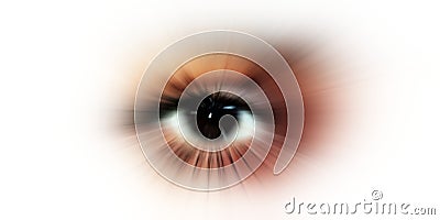 Eye vision. abstract eye with digital circle. futuristic vision science and identification concept. Stock Photo