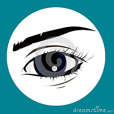 Eye on white background. Eyes art. Woman eye. Eyes art. Human eye close up - vector. Vector Illustration