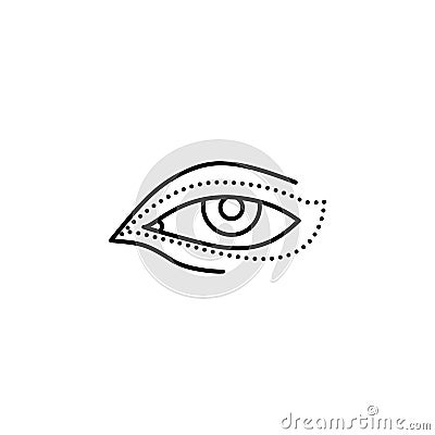 Eye wrinkle, blepharoplasty icon. Element of anti aging outline icon for mobile concept and web apps. Thin line Eye wrinkle, Stock Photo