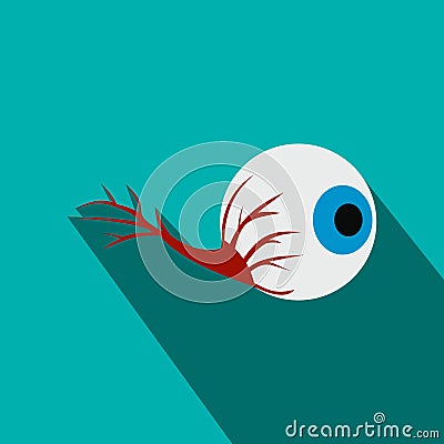Eyeball flat icon with shadow Vector Illustration