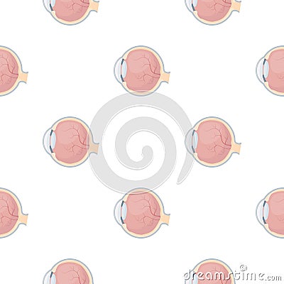 Eyeball icon in cartoon style isolated on white background. Organs pattern stock vector illustration. Vector Illustration