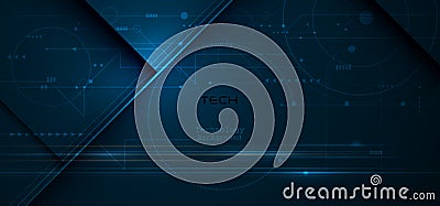 Vector illustration design, digital eyeball and line on circuit board. High tech computer, science technology Cartoon Illustration