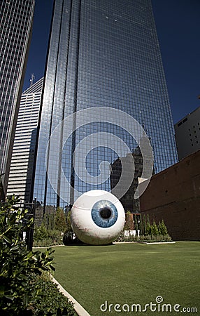 Eyeball and skyscrapers Stock Photo