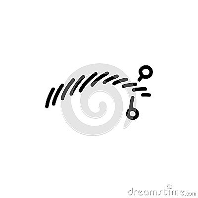 Eyebrow piercing doodle icon, vector illustration Cartoon Illustration