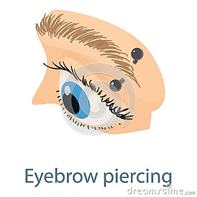 Eyebrow piercing icon, isometric 3d style Vector Illustration