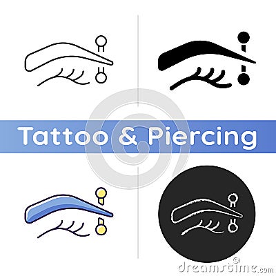 Eyebrow piercing icon Vector Illustration