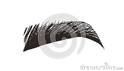 Eyebrow sketch icon. eyebrow drawing by hand. permanent makeup, tattoo. female face Vector Illustration
